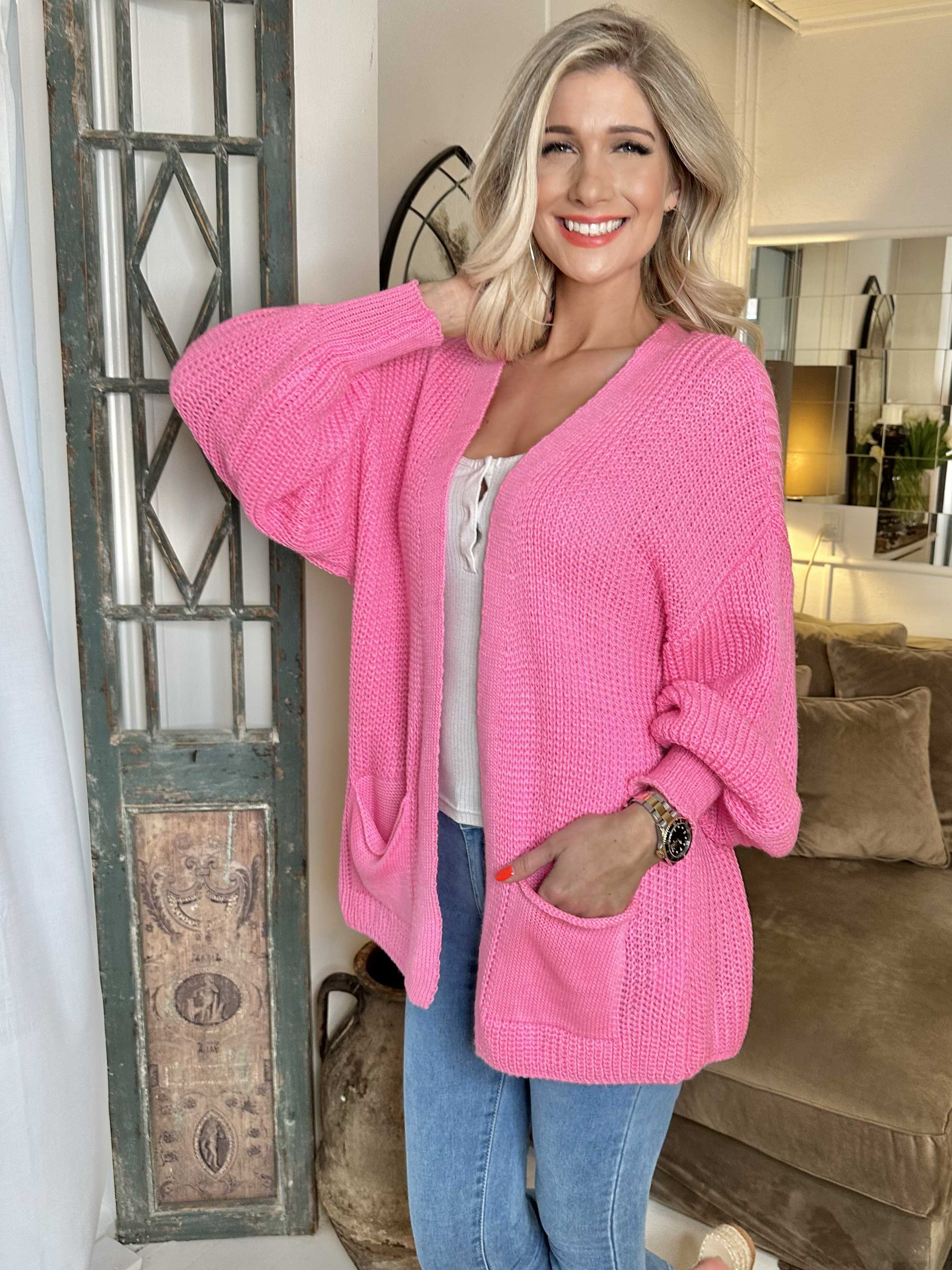 Sally Short - Sød strik cardigan med ballonærmer